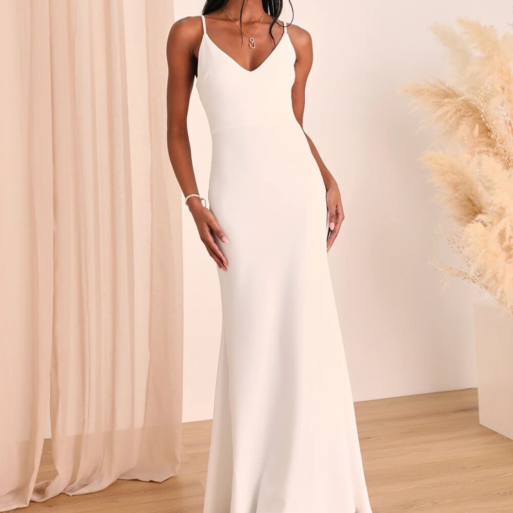 Lulus Infinite Glory White Maxi Dress - Tailored for 5’4" - Size XS